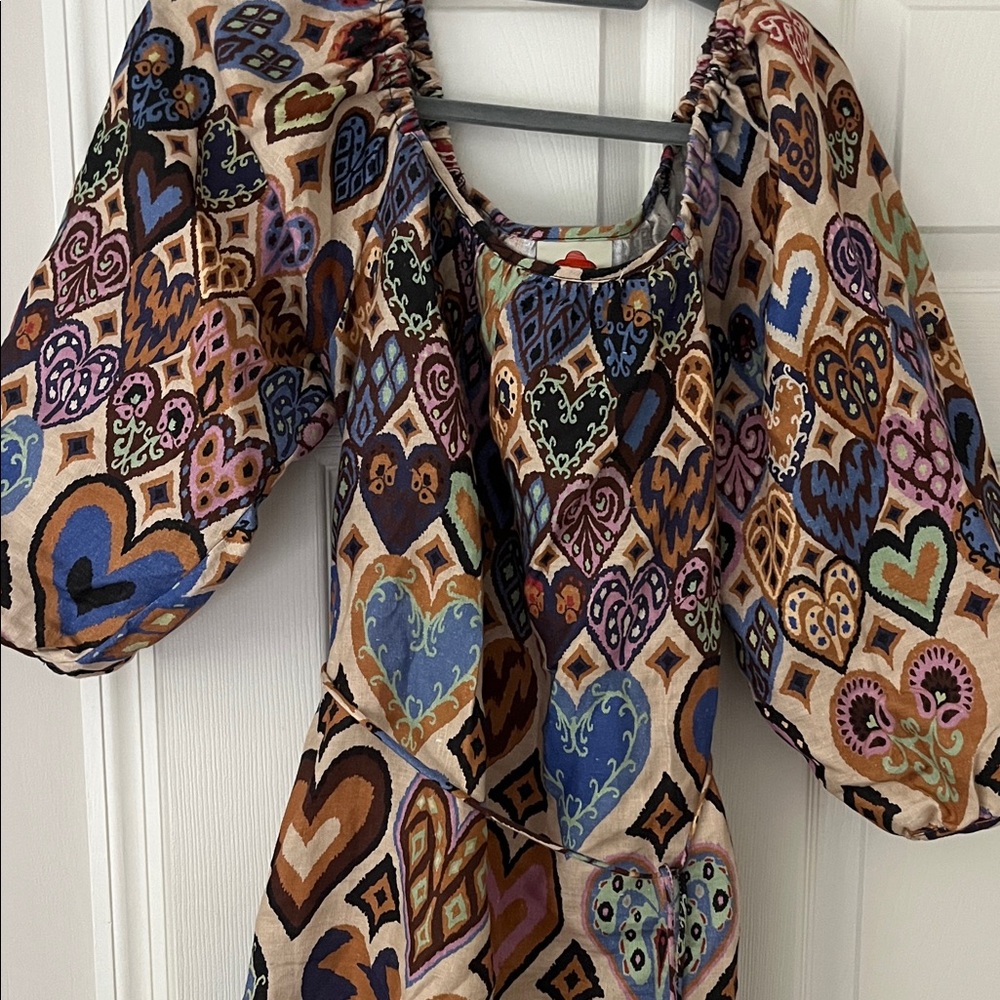 FARM Rio Multicolor Heart Pattern Dress
